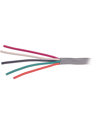 Alpha Wire - 1896/5C SL001 - Control cable 5 x 0.50 mm2 unshielded Stranded tin-plated copper wire grey, 1896/5C SL001, Alpha Wire