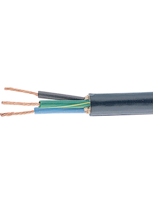 Alpha Wire - 1943/3 BK003 - Mains cable   3  Cores,   3 x2.00 mm2 Bare copper stranded wire unshielded PVC black, 1943/3 BK003, Alpha Wire