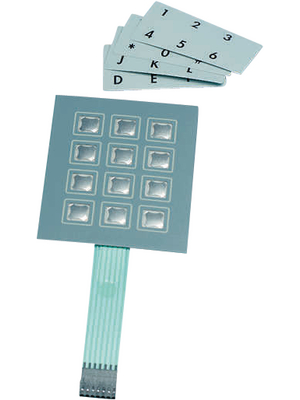 Apem - CCM12TR - Membrane keypad 12 push-buttons, CCM12TR, Apem