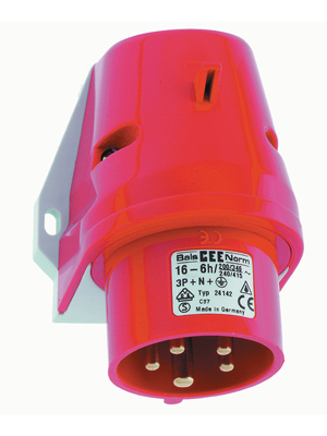 Bals - 242001 - CEE wall device plug red 16 A/400 VAC, 242001, Bals