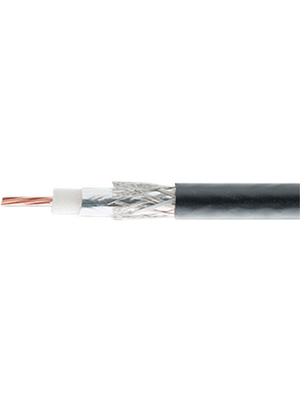 Bedea - HFX 50 1336-PVC - RG Coaxial cable   1 x1.35 mm Copper wire blank black, HFX 50 1336-PVC, Bedea