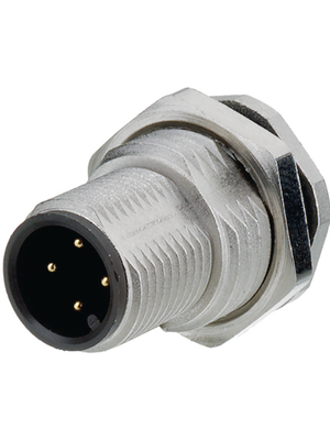 Binder - 09-3431-90-04 - Panel-mount plug, 713 series 4-pole M12, 09-3431-90-04, Binder