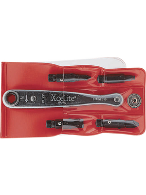 Xcelite - XL75V - Ratchet bit holder with 4 bits, XL75V, Xcelite