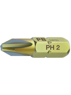 PB Swiss Tools - C6-190/1 PH - Bit with color coding 25 mm PH 1, C6-190/1 PH, PB Swiss Tools