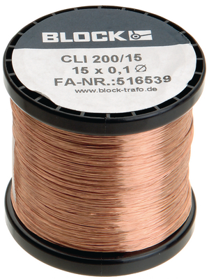 Block - CLI 200/30 - Enamelled copper stranded wire PUR 0.24 mm2, CLI 200/30, Block