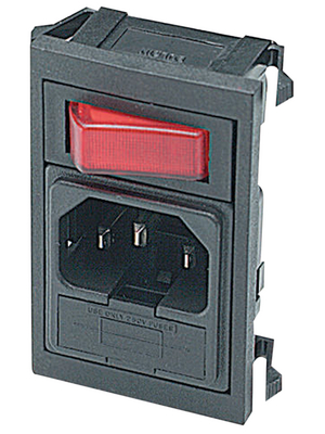 Bulgin - BZV01/Z0000/02 - Appliance plug combination module Faston 6.3 x 0.8 mm 10 A/250 VAC black Snap-in L + N + PE, BZV01/Z0000/02, Bulgin