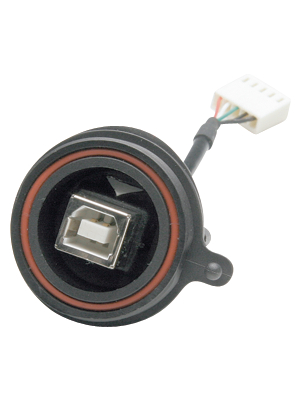Bulgin - PX0843/B - Appliance plug, USB B to socket, 5-pole Poles 4, PX0843/B, Bulgin