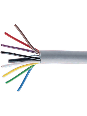 Cabloswiss - PFK 2X0,22 MM2 GR - Data cable unshielded   2  x0.22 mm2 Stranded tin-plated copper wire grey, PFK 2X0,22 MM2 GR, Cabloswiss