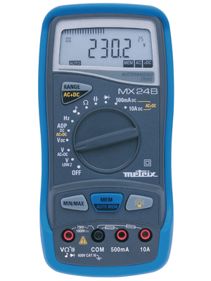 Metrix - MX24 - Multimeter digital TRMS AC+DC 5000 digits 750 VAC 1000 VDC 10 ADC, MX24, Metrix