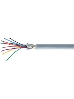 Cabloswiss - PFSK 6X0.055 MM2 - Data cable shielded   6  x0.055 mm2 Stranded tin-plated copper wire grey, PFSK 6X0.055 MM2, Cabloswiss