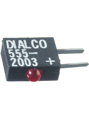 Dialight - 555-2003F - PCB LED 2 mm round red low current, 555-2003F, Dialight