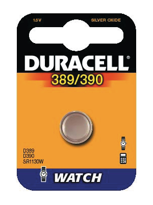 Duracell - D 389/D390 - Button cell battery,  Silveroxide, 1.55 V, 70 mAh, D 389/D390, Duracell