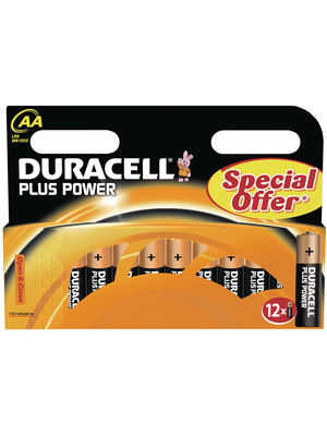 Duracell - PLUS POWER AA - Primary battery 1.5 V LR6/AA Pack of 12 pieces, PLUS POWER AA, Duracell