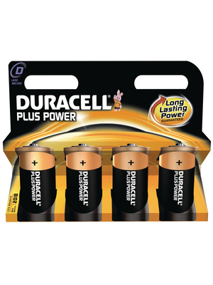Duracell - PLUS POWER D - Primary battery 1.5 V LR20/D Pack of 4 pieces, PLUS POWER D, Duracell