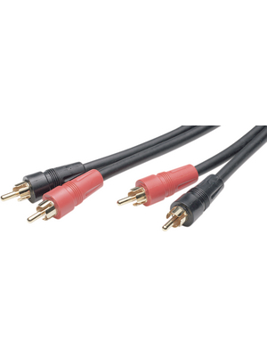  - AC157A-1,5M/BK-R - Audio cable stereo cinch 1.50 m black, AC157A-1,5M/BK-R