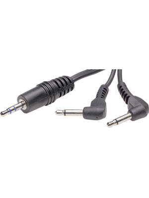 - AC21-1,5M/BK-R - Y-Audio cable jack 3.5 mm 1.50 m black, AC21-1,5M/BK-R
