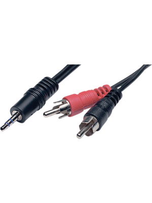  - AC27-1,5M/BK-R - Audio cable stereo jack - cinch 1.50 m black, AC27-1,5M/BK-R