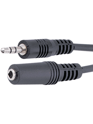  - AC56B-3M/BK-R - Extension cable audio stereo 3.5 mm 3.00 m black, AC56B-3M/BK-R