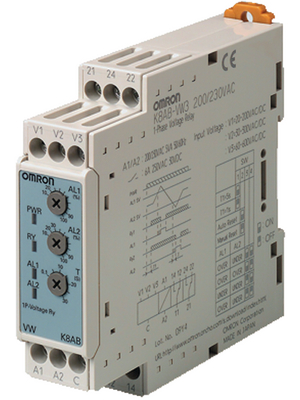 Omron Industrial Automation - K8AB-VW2 200-230 VAC - Voltage monitoring relay, K8AB-VW2 200-230 VAC, Omron Industrial Automation