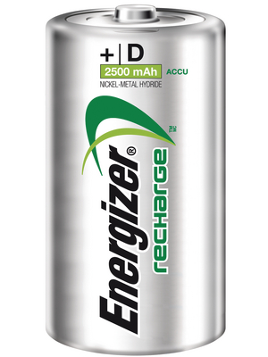 Energizer - POWERPLUS 2D 2500MAH - NiMH rechargeable battery HR20/D 1.2 V 2500 mAh PU=Pack of 2 pieces, POWERPLUS 2D 2500MAH, Energizer