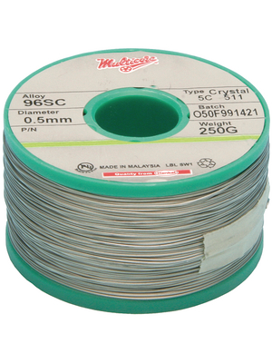 Multicore - M97SC51105-500 - Solder wire Sn96.5/Ag3/Cu0.5 500 g 0.5 mm, M97SC51105-500, Multicore