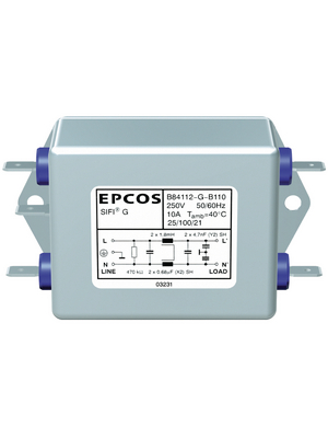 EPCOS - B84112-G-B30 - Mains filter Phases 1 3 A 250 VAC, B84112-G-B30, EPCOS