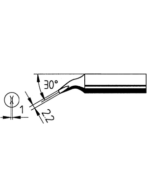 Ersa - 842 JD/SB - Soldering tip Chisel-shaped, bent 2.2 mm, 842 JD/SB, Ersa