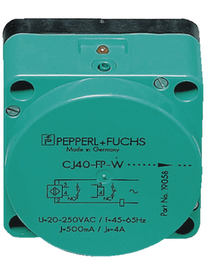 Pepperl+Fuchs - CJ40-FP-A2-P1 - Capacitive sensor 40 mm 10...60 VDC NC/NO, CJ40-FP-A2-P1, Pepperl+Fuchs