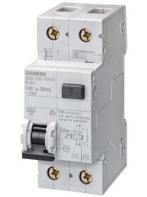 Siemens - 5SU1356-7KK10 - Residual current devices with overcurrent protection 10 A 30 mA 2 125...230 VAC, 5SU1356-7KK10, Siemens