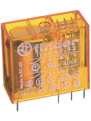 Finder - 40.52.8.024.0000 - PCB power relay 24 VAC 1.2 VA, 40.52.8.024.0000, Finder