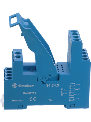 Finder - 94.84.3SPA - Relay socket, DIN rail 35 mm, 94.84.3SPA, Finder