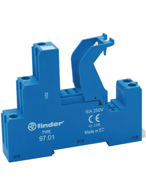 Finder - 97.01SPA - Relay socket, Poles 1, DIN rail 35 mm, 97.01SPA, Finder