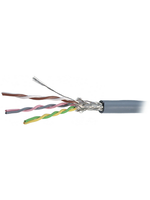 Cabloswiss - DATAFLEX CY 2X2X0.14 MM2 - Data cable shielded   2 x 2 x0.14 mm2 Bare copper stranded wire grey, DATAFLEX CY 2X2X0.14 MM2, Cabloswiss