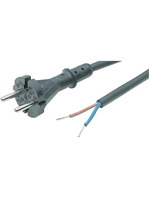 Maxxtro - PB-415-07-S - Mains cable Plug Unearthed CEE 7/17 Open 2.00 m, PB-415-07-S, Maxxtro
