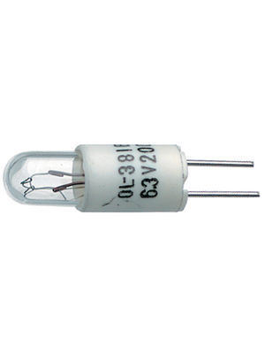 Oshino Lamps - OL-381BP - Signal filament bulb Bi-Pin (T13/4) 6.3 VAC/DC, OL-381BP, Oshino Lamps