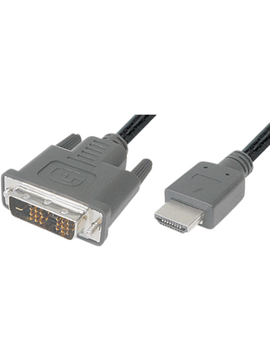 Wentronic - MMK 630-100SB - HDMI - DVI cable m - m 1.00 m black, MMK 630-100SB, Wentronic