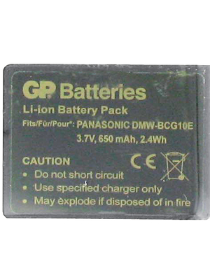GP Batteries - DPA013 PANASONIC DMW-BCG10E - Battery pack 3.7 V 650 mAh, DPA013 PANASONIC DMW-BCG10E, GP Batteries