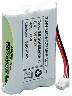 GP Batteries - ERI DECT DT-230  T947 3,6/550 - Replacement battery 3.6 V 550 mAh, ERI DECT DT-230  T947 3,6/550, GP Batteries