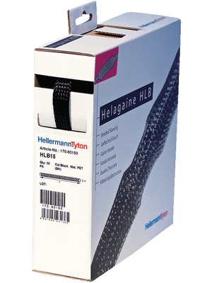 HellermannTyton - HLB 15 - Braided cable sleeving N/A 5...21 mm black - 170-80150, HLB 15, HellermannTyton