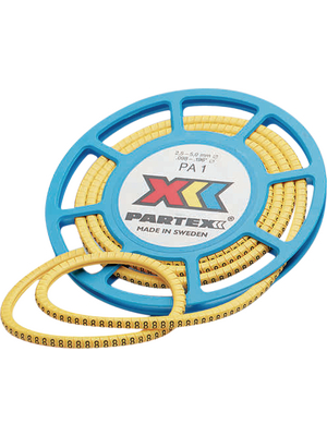 Partex - PA-10003SV40.K - Cable markers, 'K' 3 mm yellow, PA-10003SV40.K, Partex