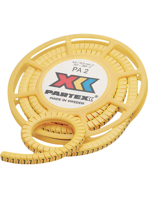 Partex - PA-20004SV40.0 - Cable markers, '0' 4 mm yellow, PA-20004SV40.0, Partex