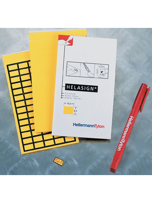 HellermannTyton - TAG121B-270-YE - Fabric labels Without black frame 20 mm 8 mm yellow, TAG121B-270-YE, HellermannTyton