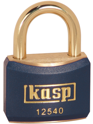 Kasp - K12440BBLUD - Brass lock, blue 40 mm, K12440BBLUD, Kasp