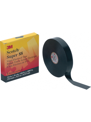 3M - SUPER88 25MMX33M - Black insulating tape, 25mmx33m black 25 mmx33 m, SUPER88 25MMX33M, 3M
