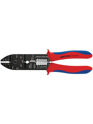 Knipex - 97 21 215 - Crimping pliers For insulated terminals and plug connectors 290 g 0.5...2.5 mm2, 97 21 215, Knipex