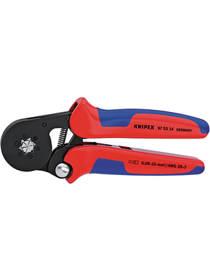 Knipex - 97 53 14 SB - Crimping pliers for end sleeves (ferrules) Hex crimping of wire end ferrules 404 g 0.08...10 mm2, 97 53 14 SB, Knipex