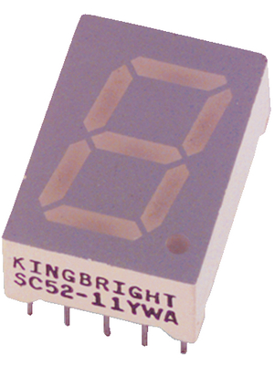 Kingbright - SA52-11EWA - 7-segment LED-display red 13.2 mm THT, SA52-11EWA, Kingbright