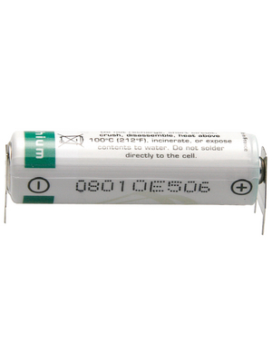 Saft - LS14250 2PF - Lithium battery 3.6 V 1200 mAh, 1/2AA, LS14250 2PF, Saft