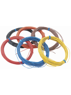 Elfa - FKUX - Stranded wire 6 colours, 0.22 mm2, red / yellow / blue / black / orange / brown Stranded tin-plated copper wire PVC, FKUX, Elfa