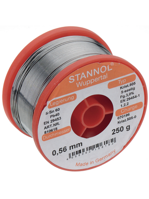 Stannol - KRISTALL 505, 810610 - Solder wire Sn60/Pb40 1000 g 1.00 mm, KRISTALL 505, 810610, Stannol